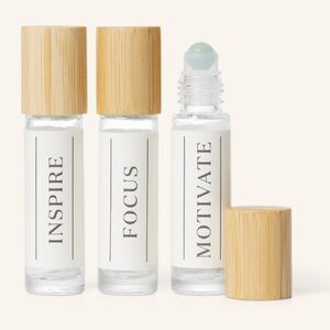 Young Living Glass Roller Set with Bamboo Caps